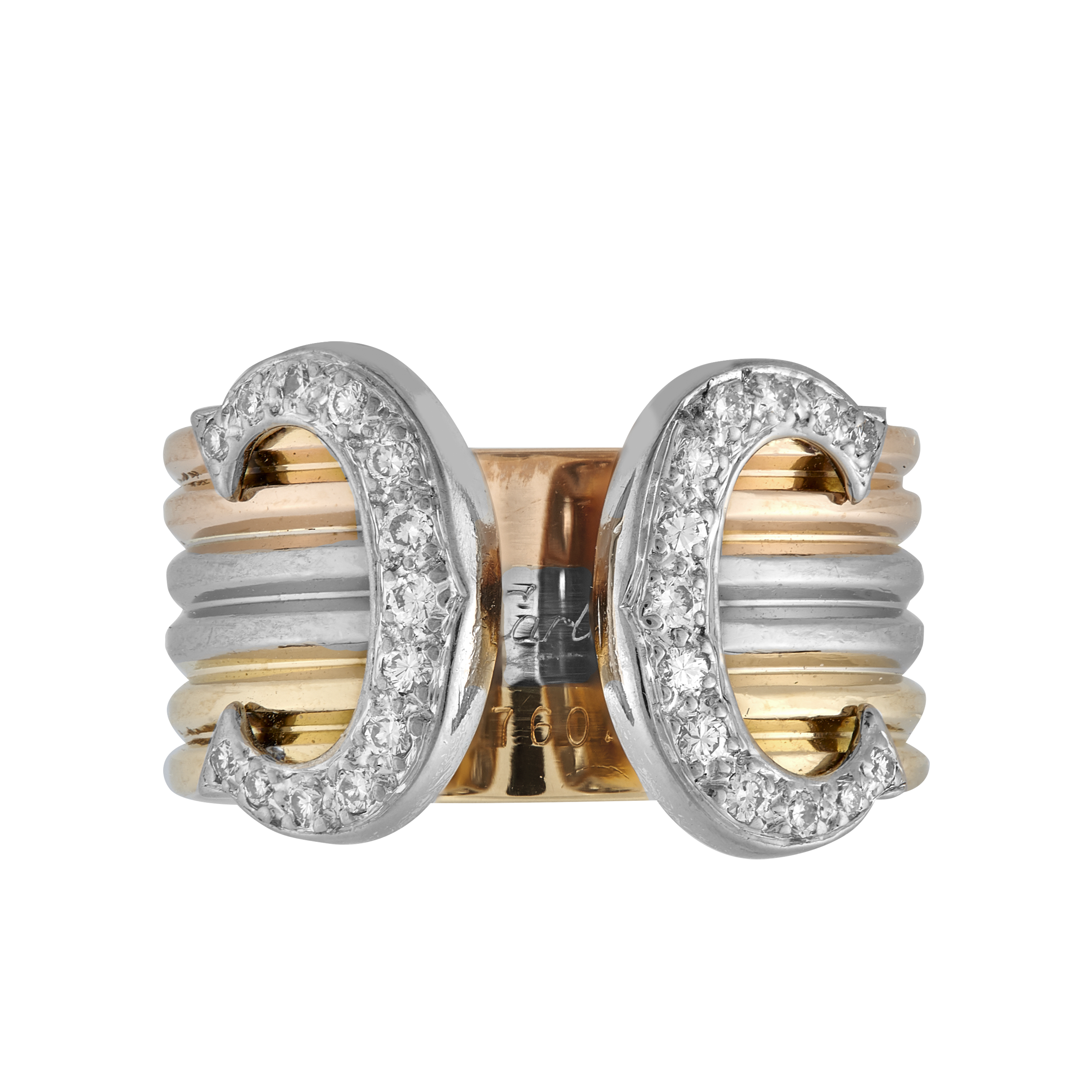 Bague double "C" large signée CARTIER Gerphagnon