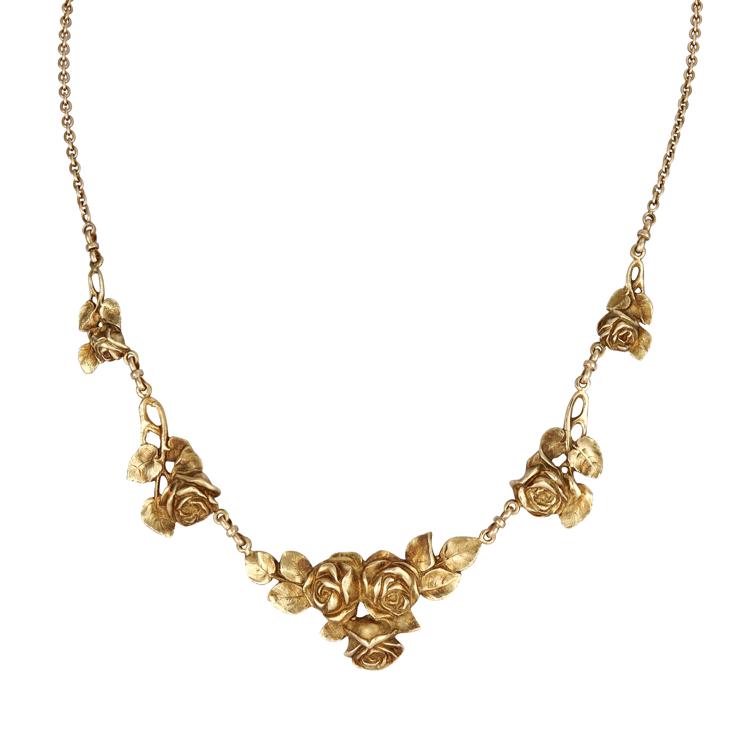 Collerette motifs roses style 1900 Gerphagnon