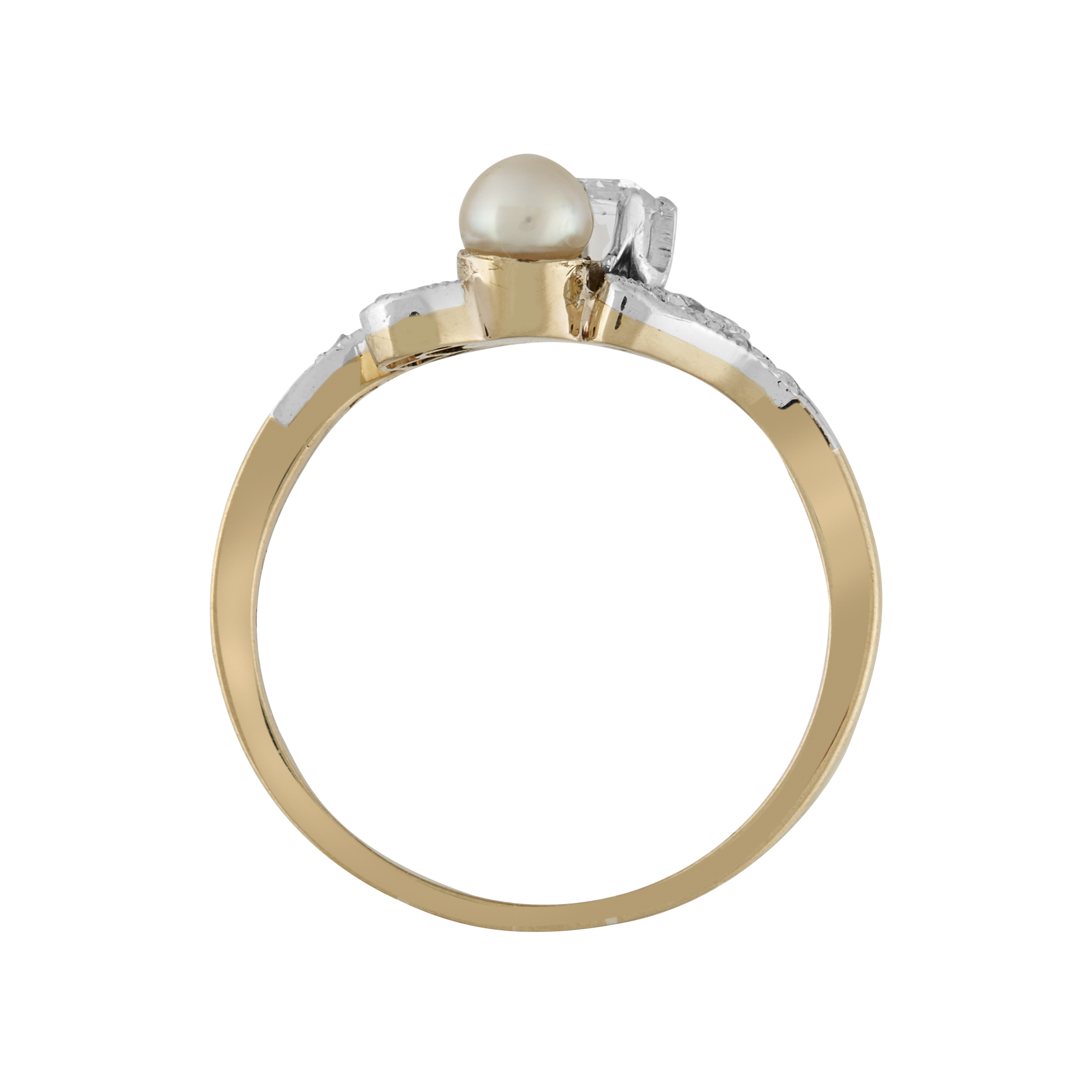 Bague diamants et perle fine vers 1910 Gerphagnon