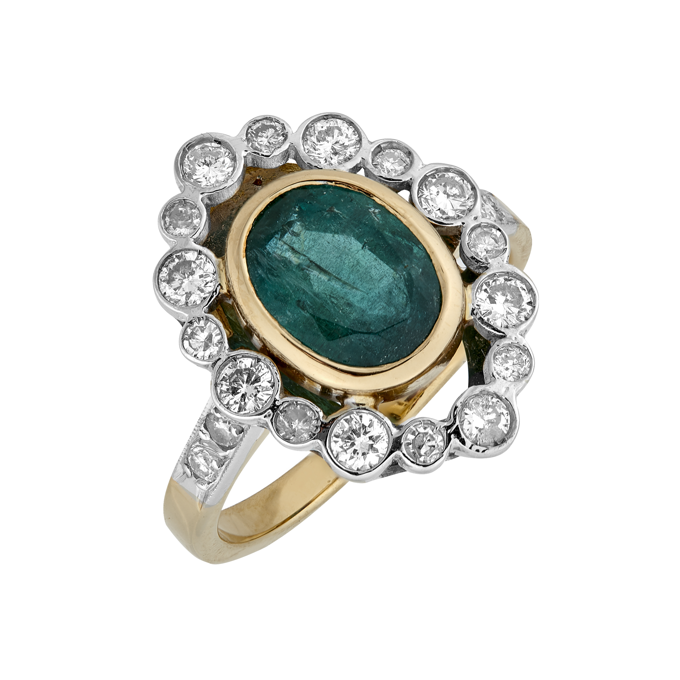 Bague émeraude certifiée entourage diamants Gerphagnon