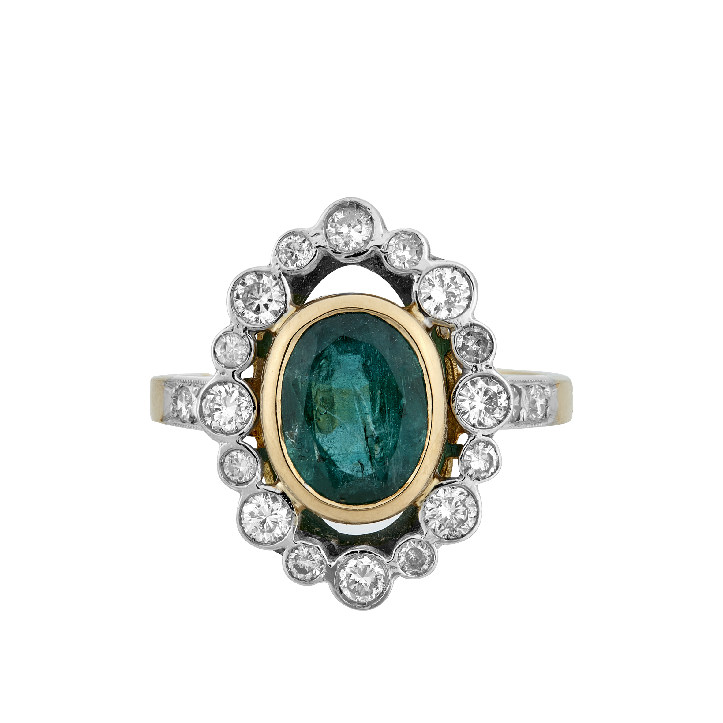 Bague émeraude certifiée entourage diamants Gerphagnon