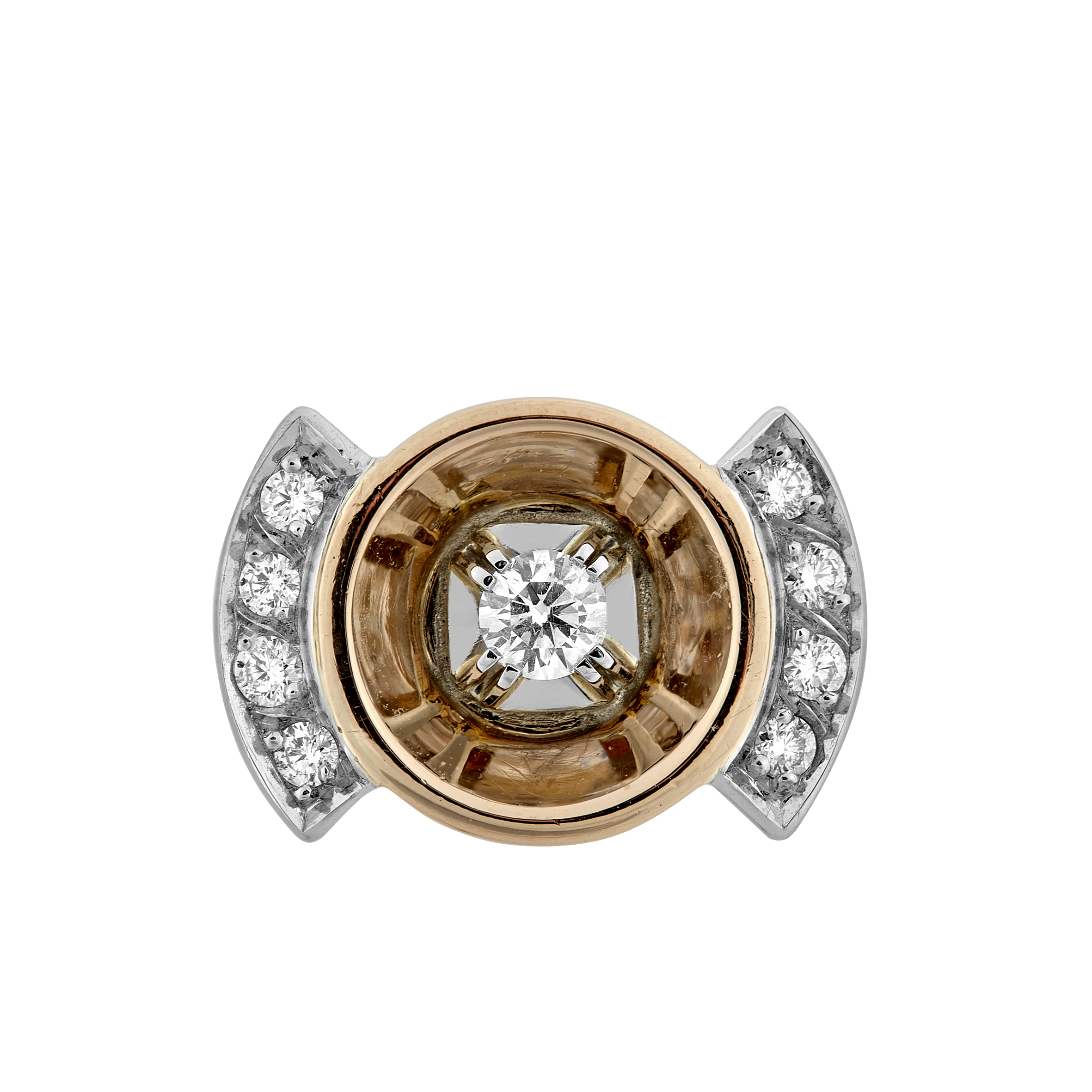 Bague or rose et diamants vers 1950 Gerphagnon