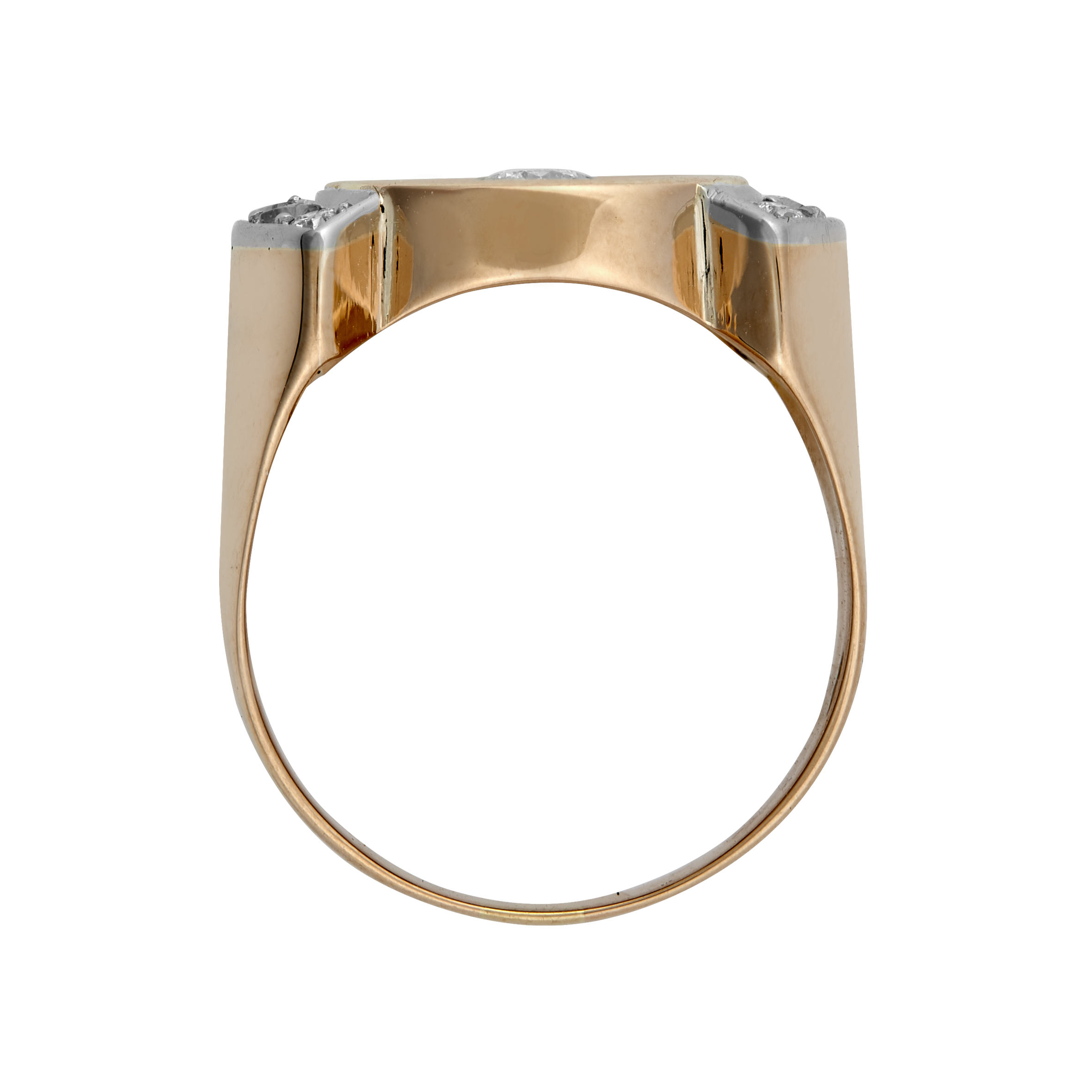 Bague or rose et diamants vers 1950 Gerphagnon