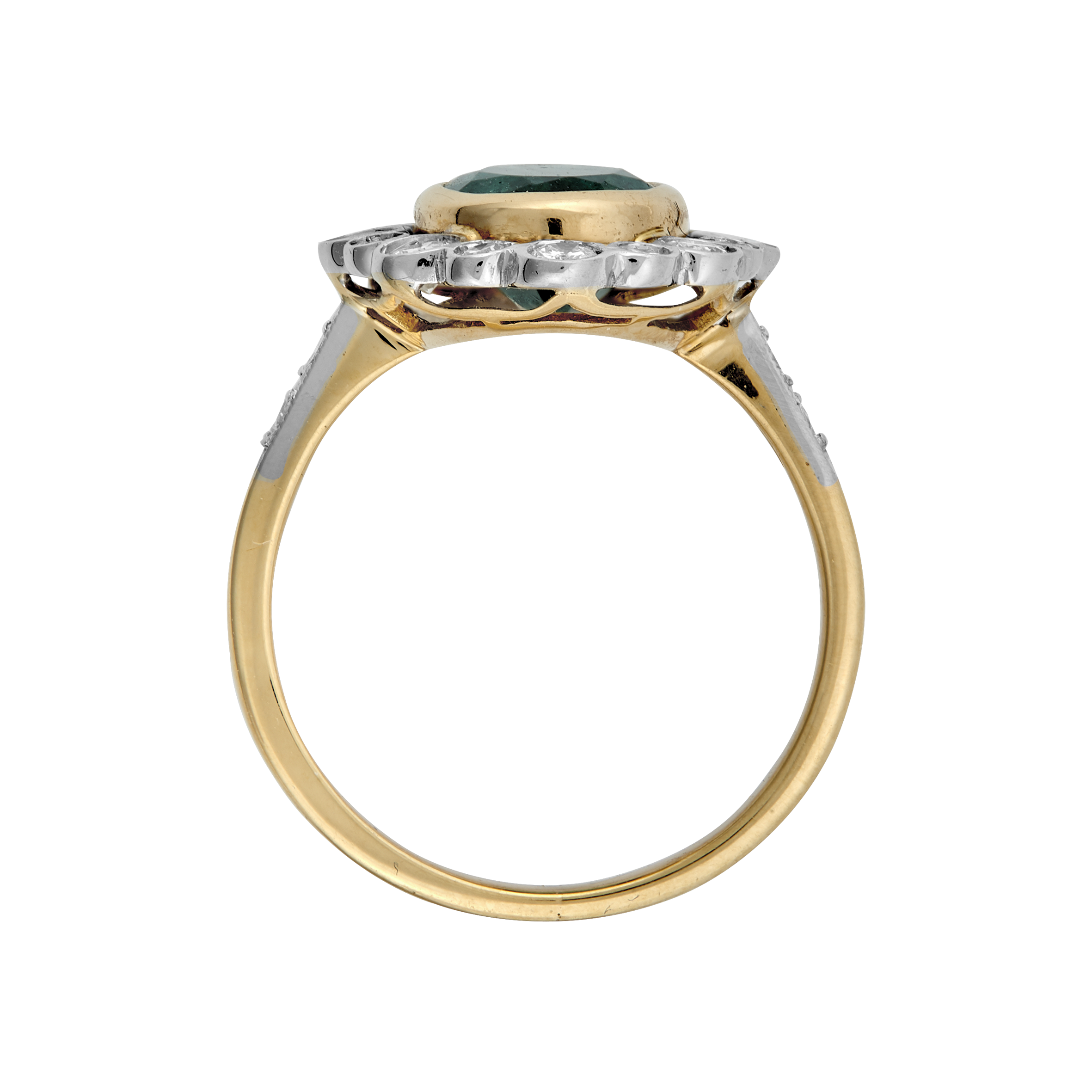 Bague émeraude certifiée entourage diamants Gerphagnon
