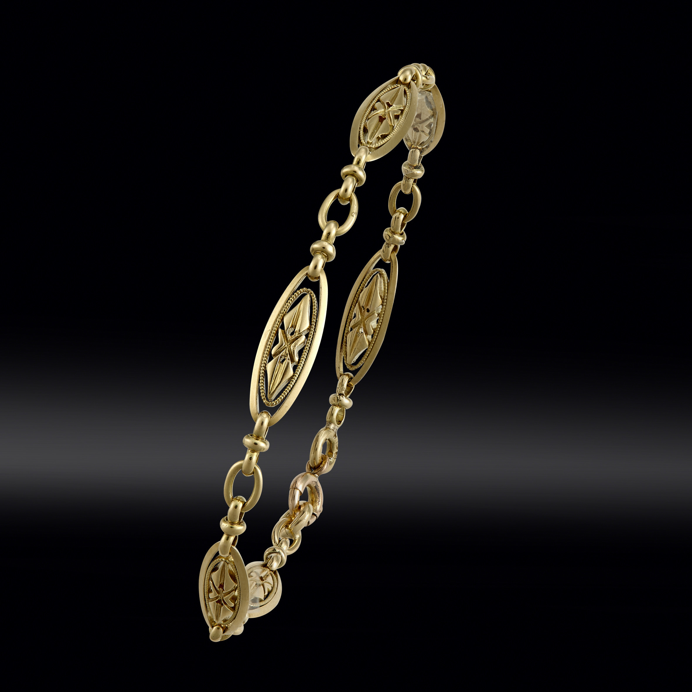 Bracelet maillons ovales vers 1900 Gerphagnon