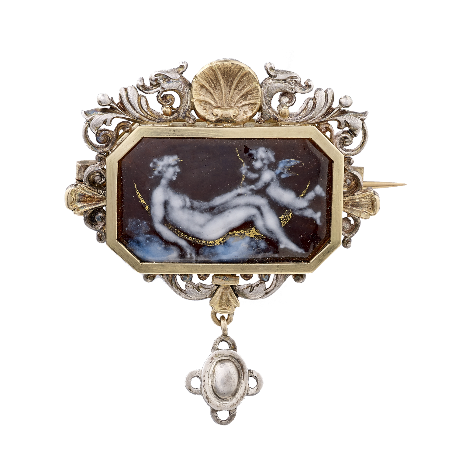 Broche émail vers 1880 Gerphagnon