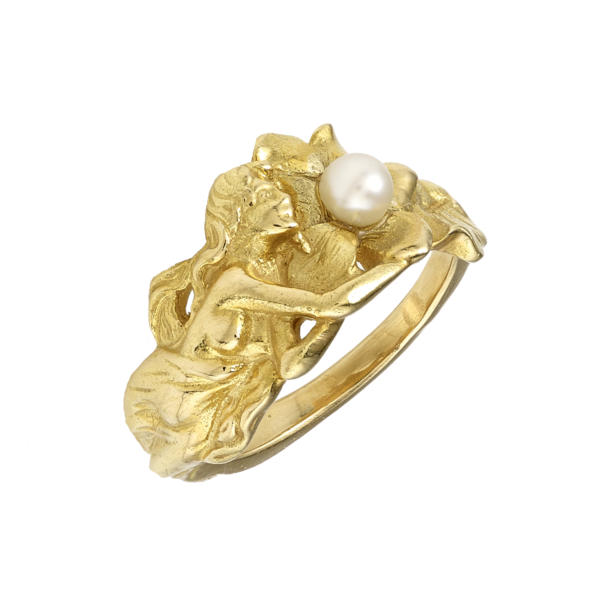 Bague "Femme couchée" perle Style Art Nouveau Gerphagnon