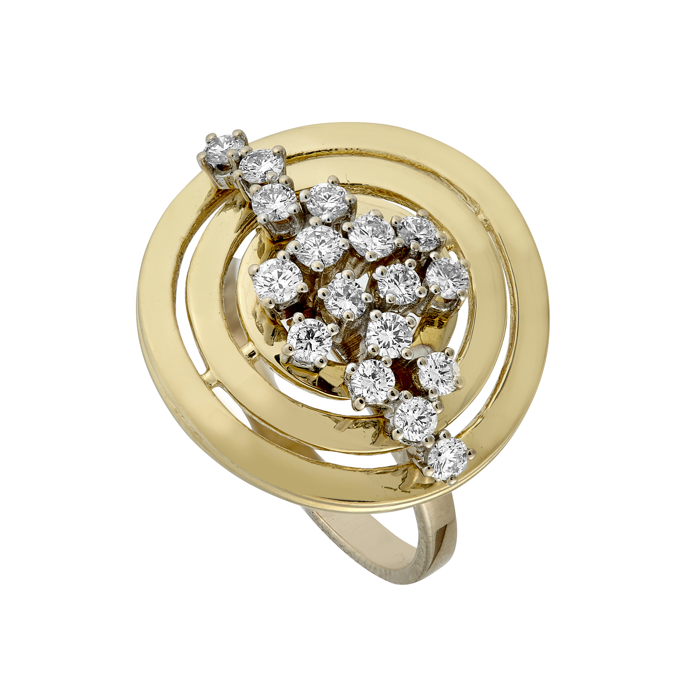 Bague spirale diamants vers 1970 Gerphagnon