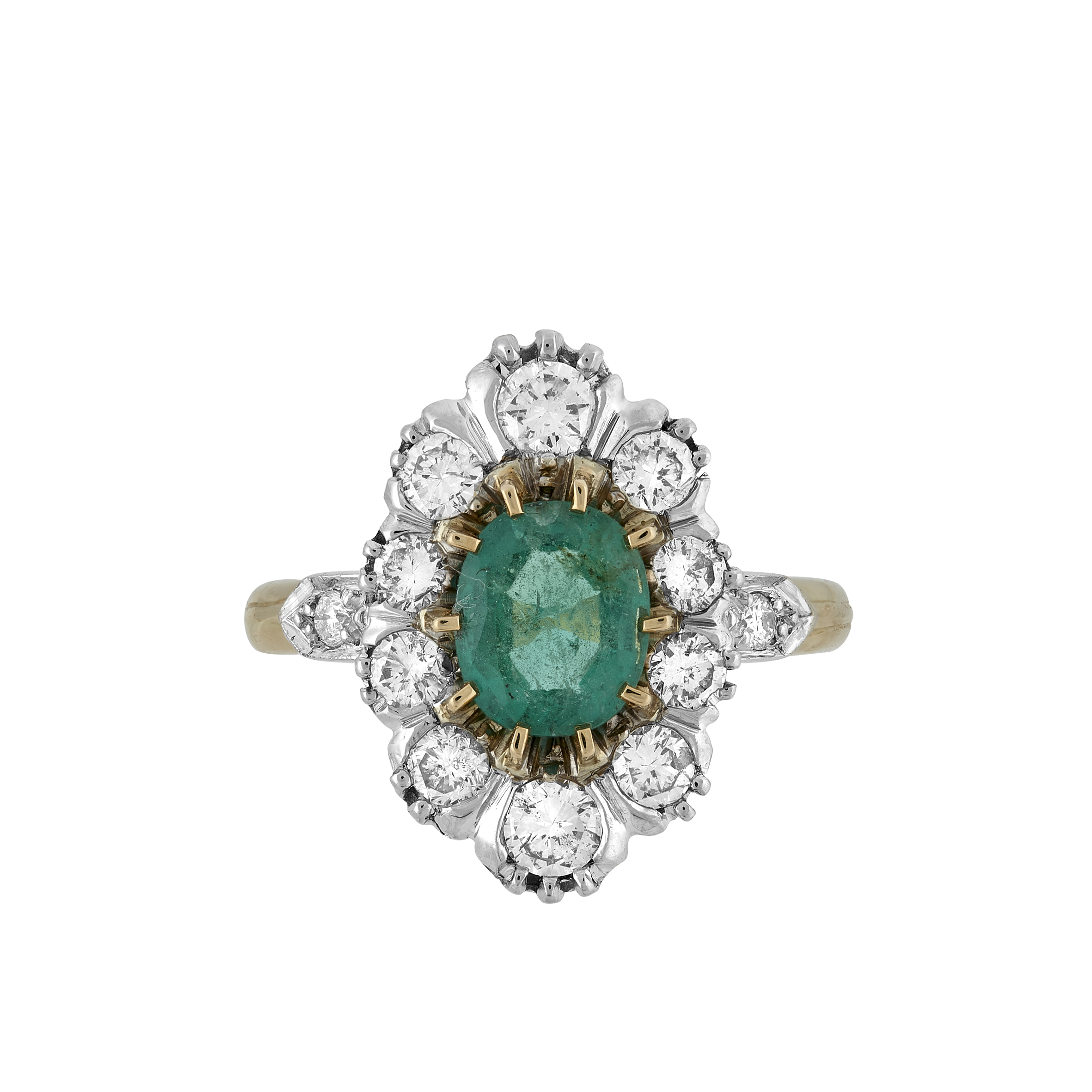 Bague Pompadour émeraude certifiée et diamants Gerphagnon