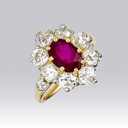 Bague Pompadour Rubis Et Diamants Gerphagnon