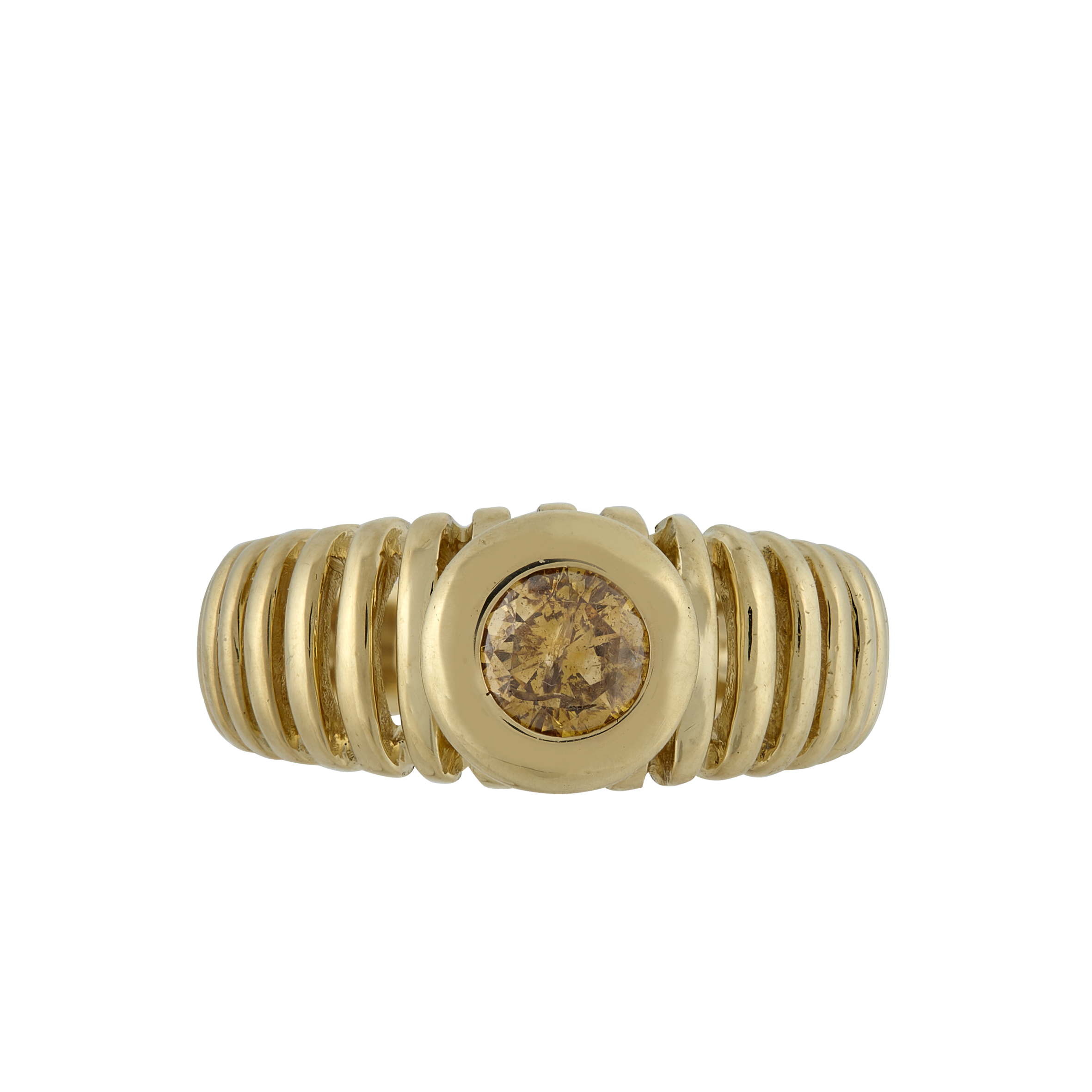 Bague jonc diamant jonquille 0,60 carat Gerphagnon