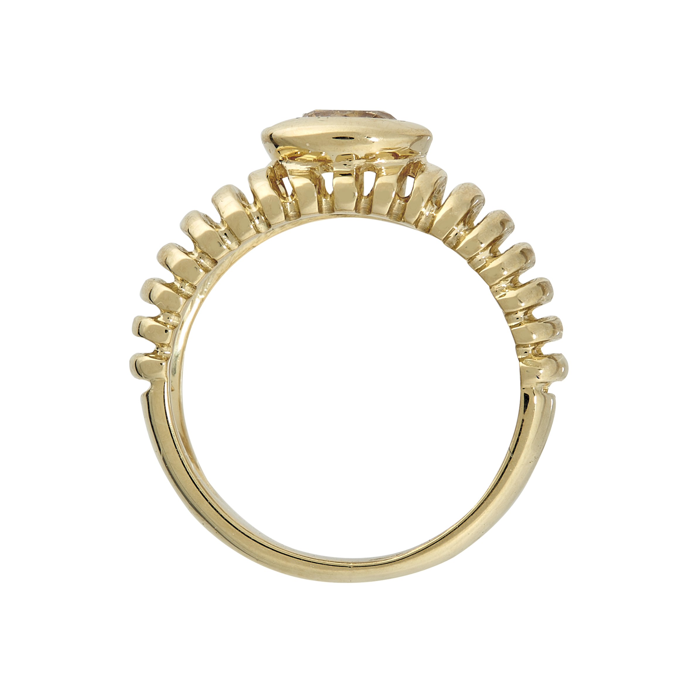 Bague jonc diamant jonquille 0,60 carat Gerphagnon