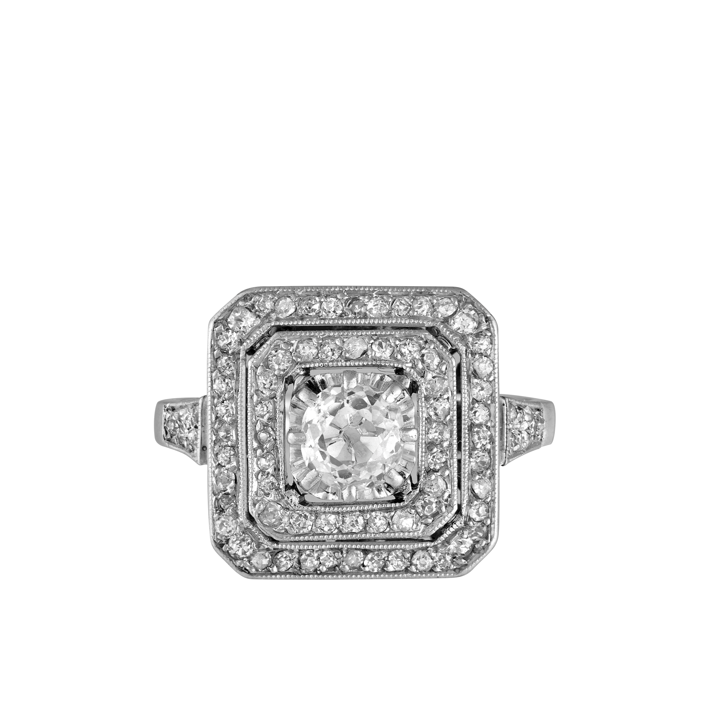 Bague carrée diamants vers 1925 Gerphagnon