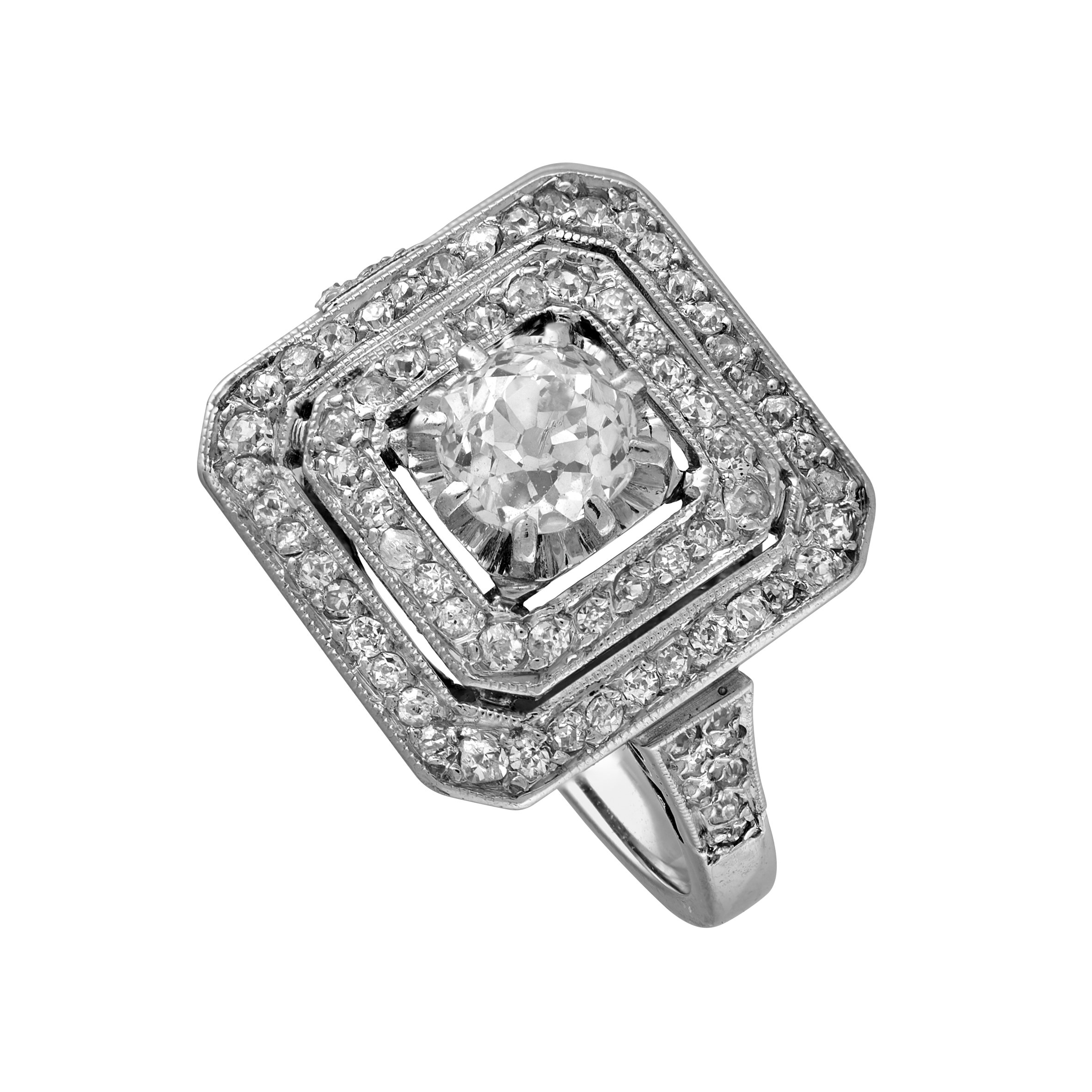 Bague carrée diamants vers 1925 Gerphagnon
