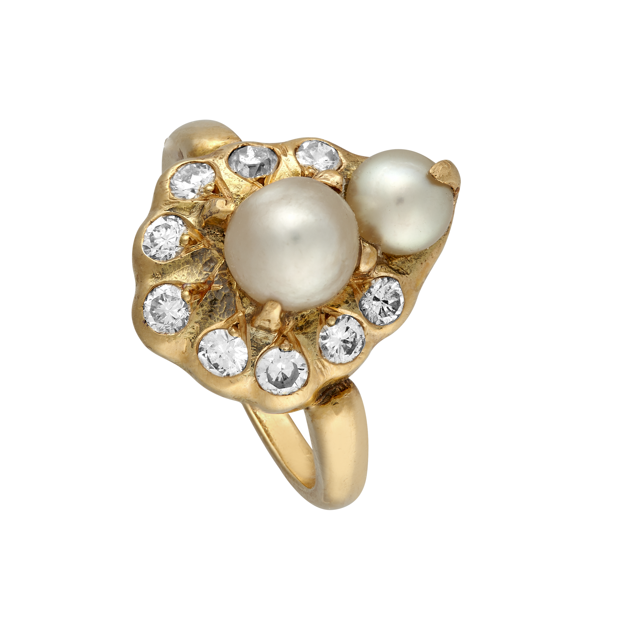 Bague perles et brillants Gerphagnon