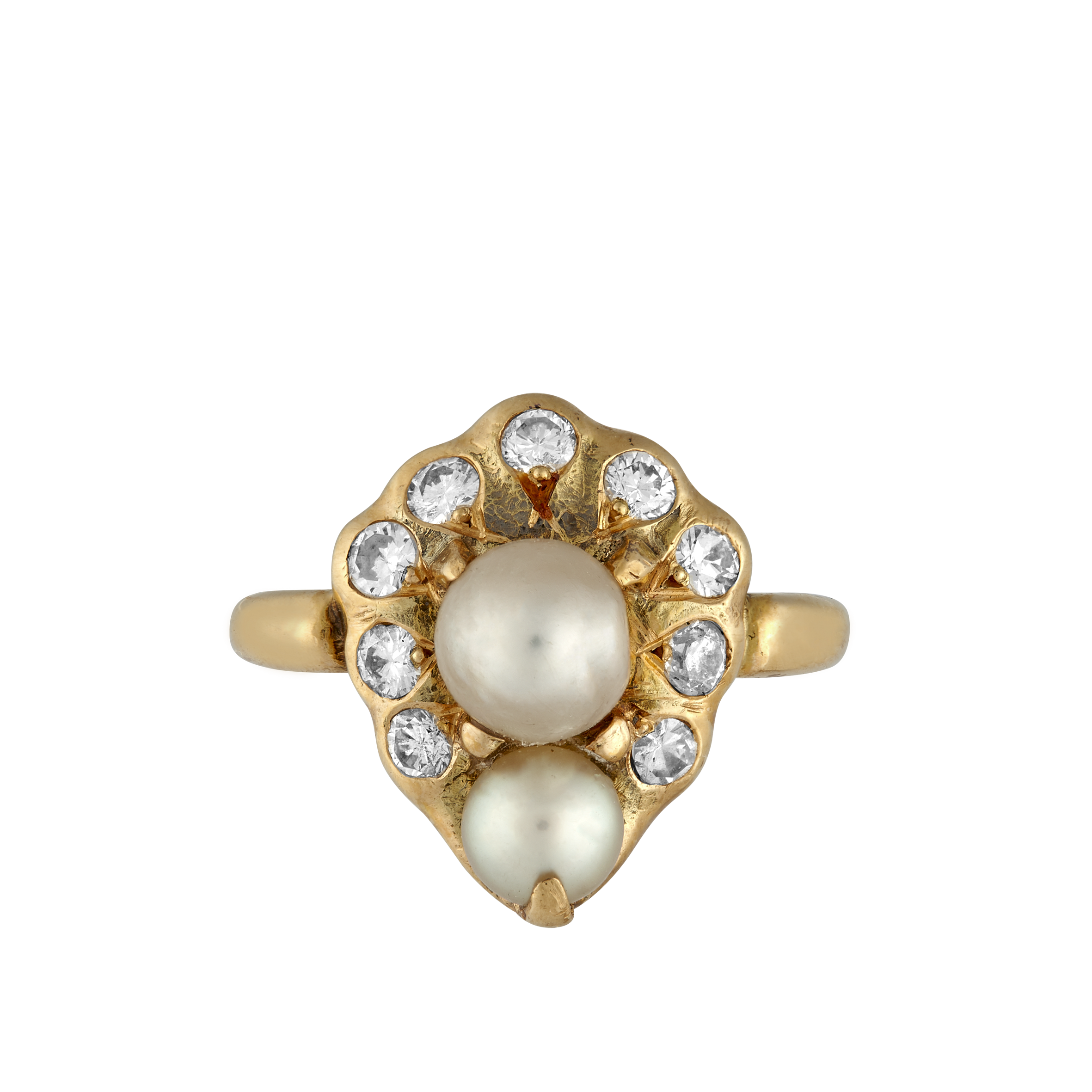 Bague perles et brillants Gerphagnon