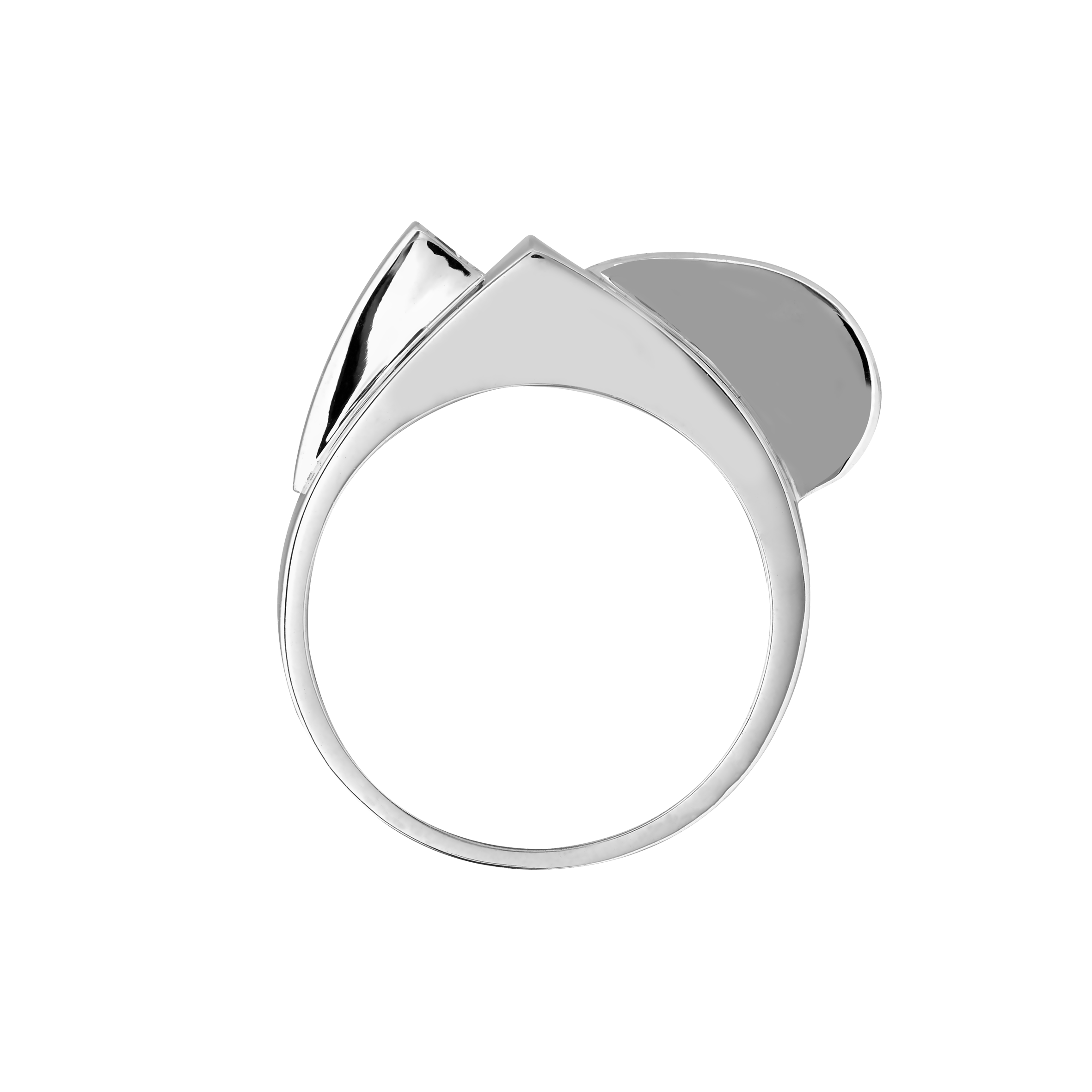 Bague Tank or blanc et brillants style Art Déco Gerphagnon