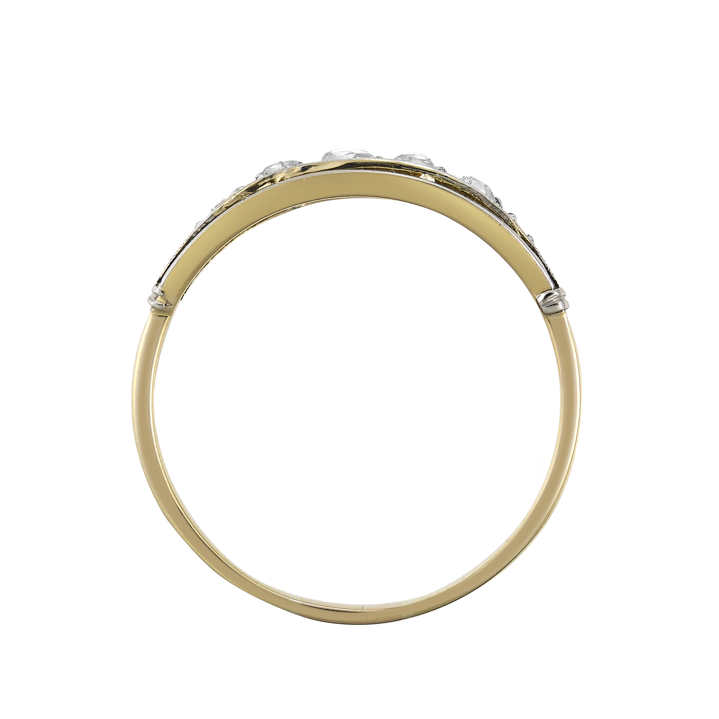 Bague jarretière diamants vers 1910 Gerphagnon