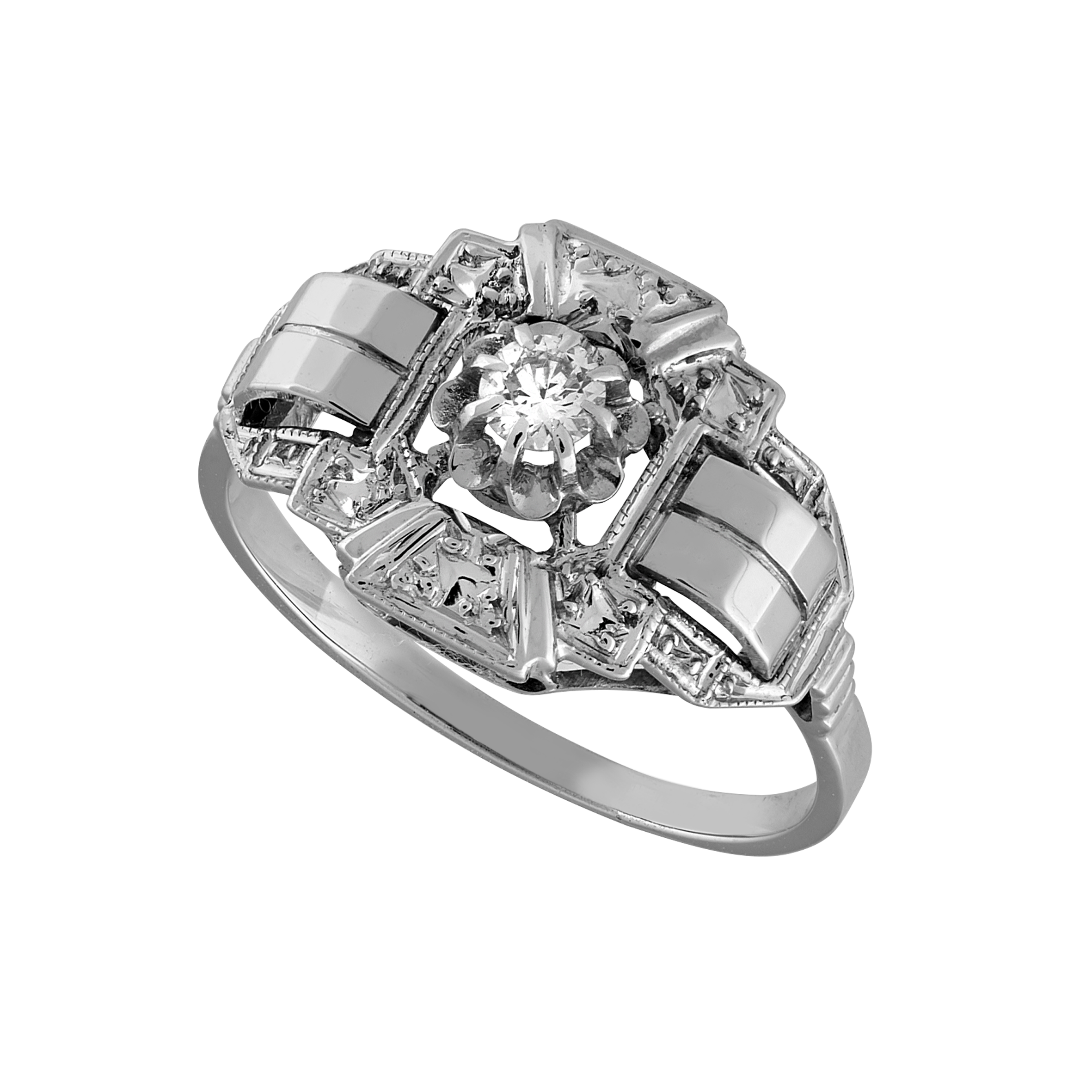 Bague géométrique brillant vers 1930 Gerphagnon