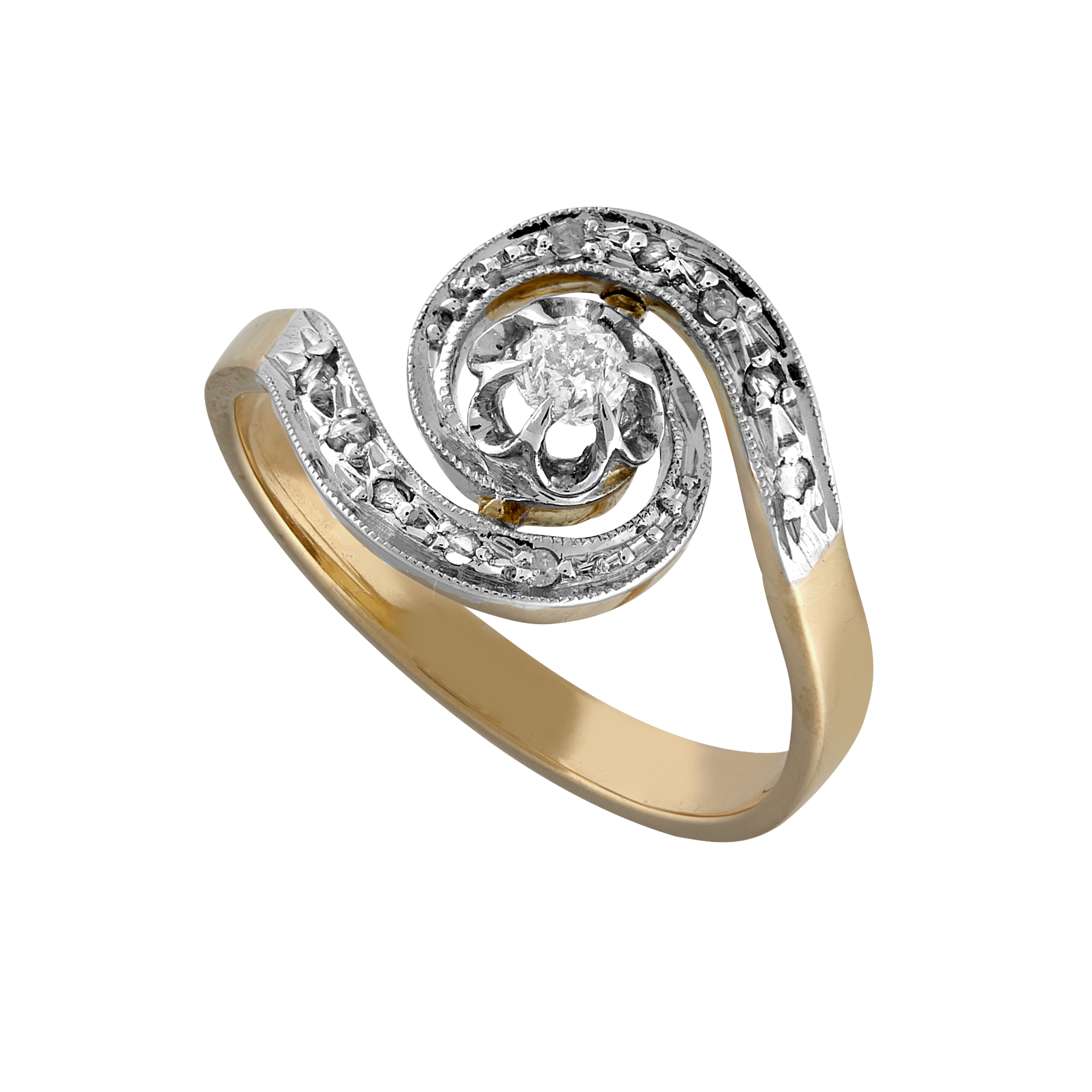Bague Tourbillon diamants vers 1910 Gerphagnon