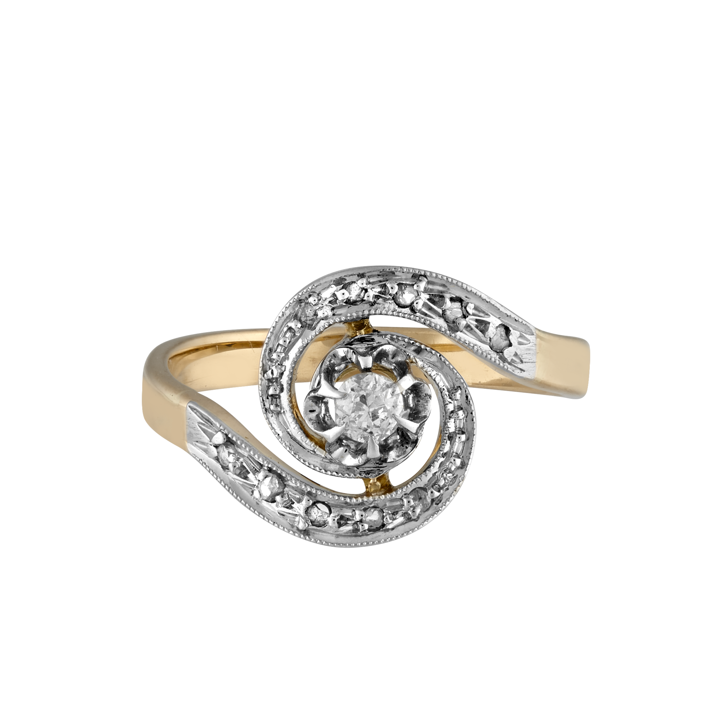 Bague Tourbillon diamants vers 1910 Gerphagnon