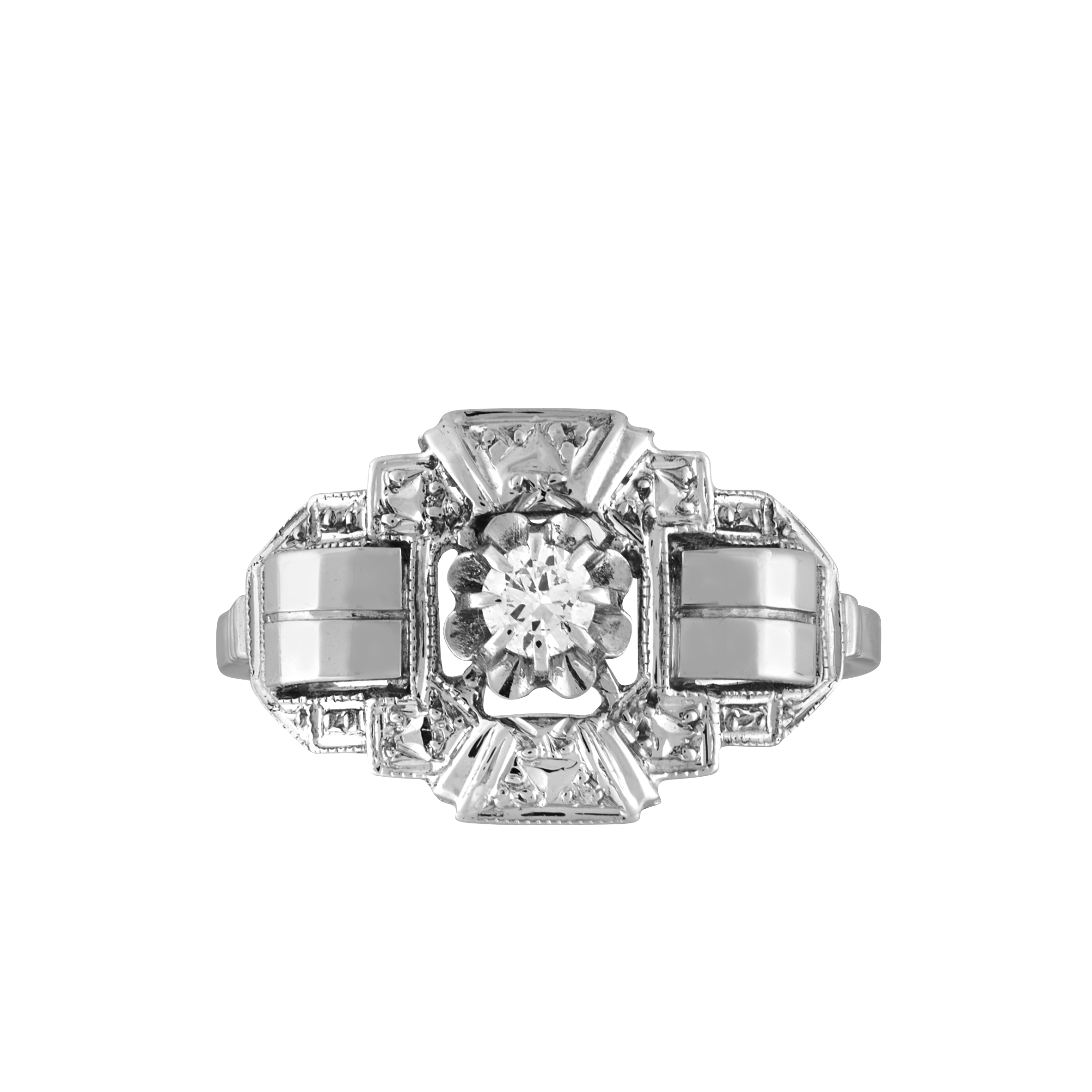 Bague géométrique brillant vers 1930 Gerphagnon