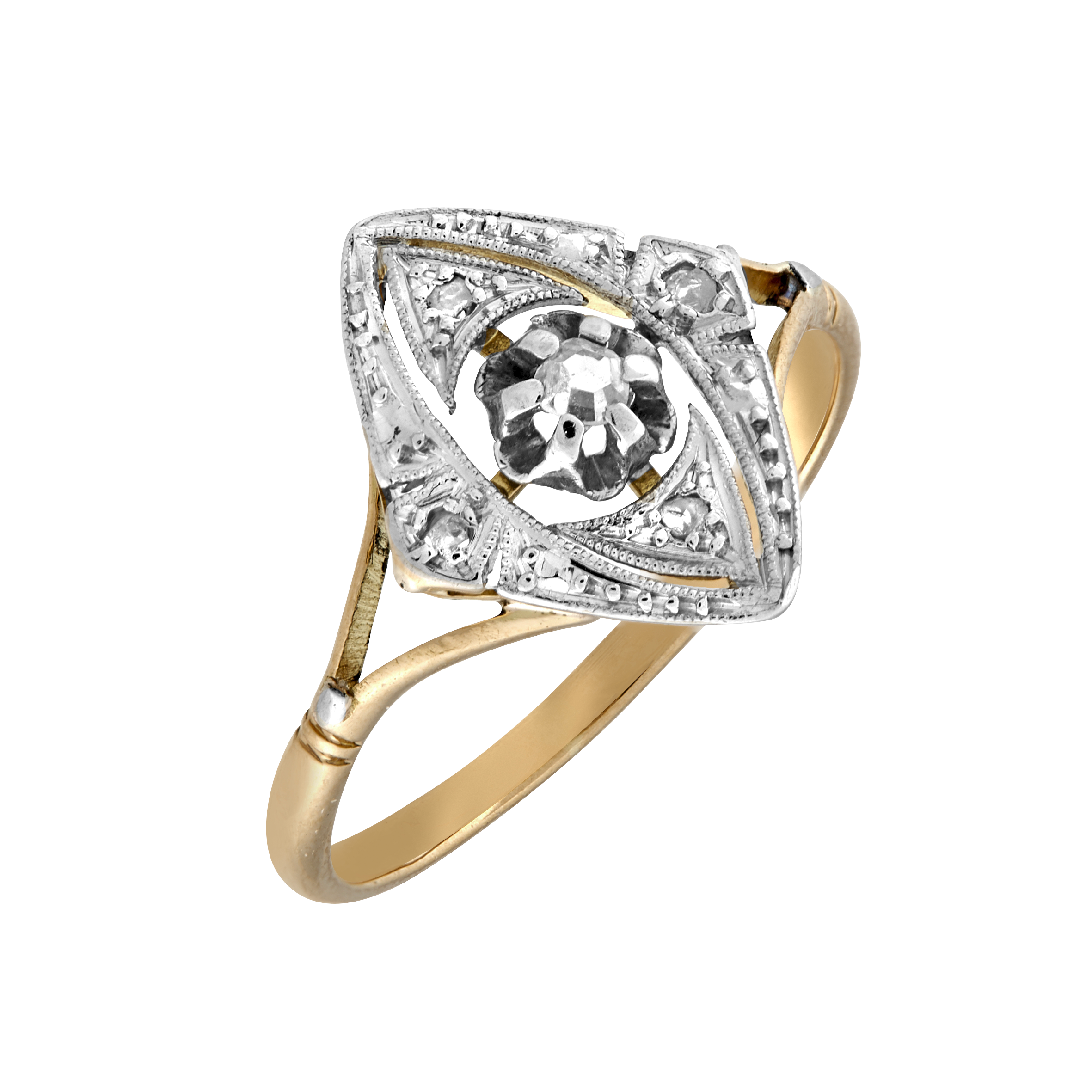 Bague losange diamants vers 1910 Gerphagnon