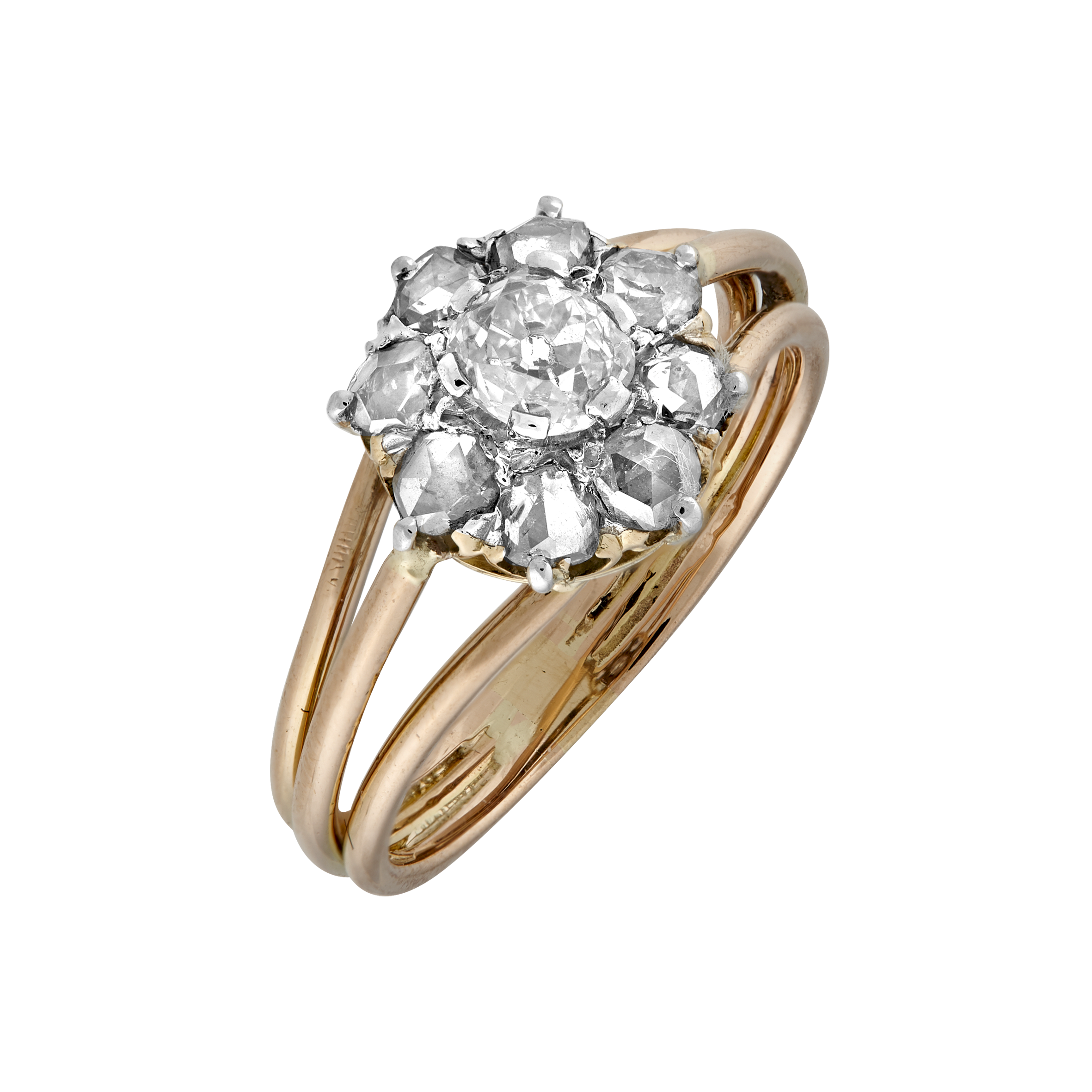 Bague marguerite diamants vers 1900 Gerphagnon