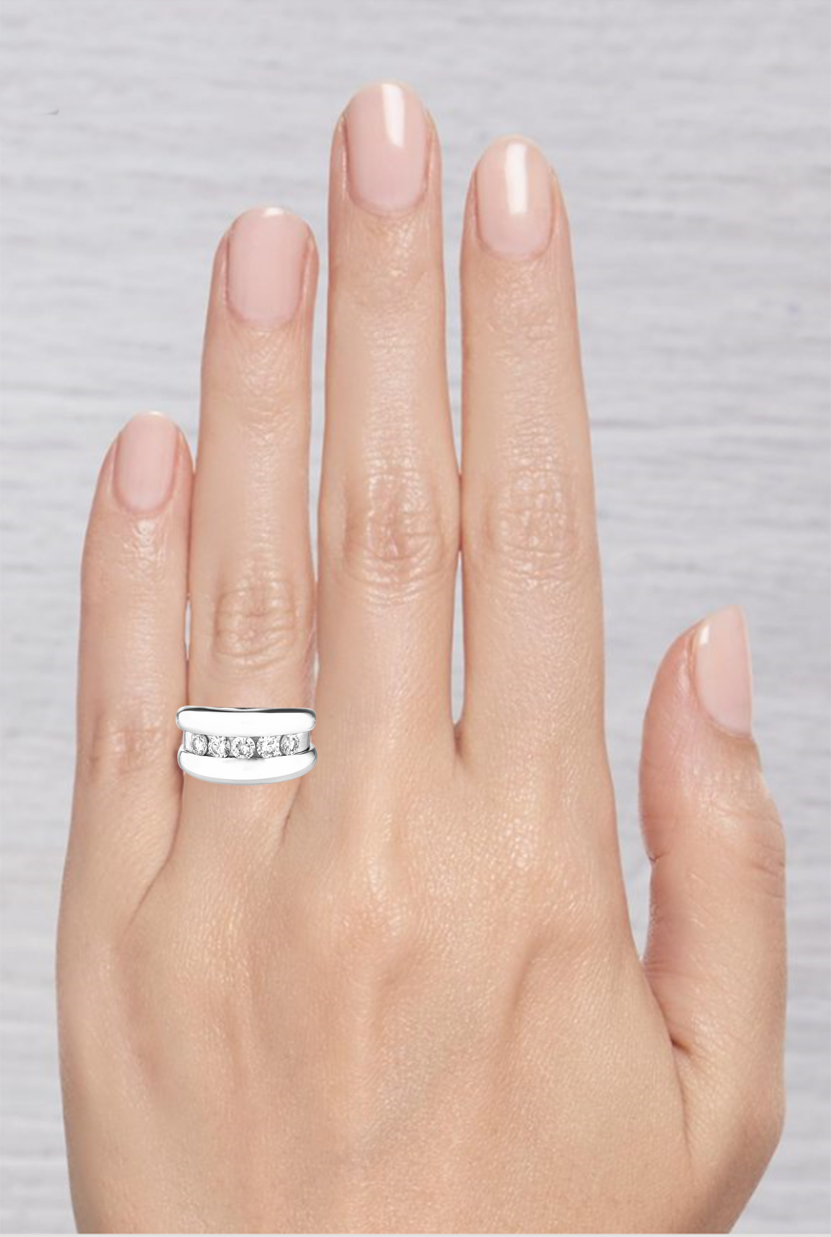 Bague double jonc rail brillants Gerphagnon
