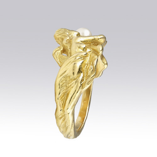 Bague "Femme couchée" perle Style Art Nouveau Gerphagnon