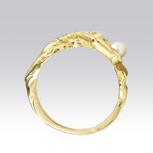 Bague "Femme couchée" perle Style Art Nouveau Gerphagnon