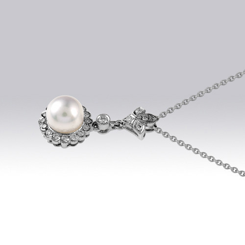 Chaine Pendentif Perle et Brillants Gerphagnon