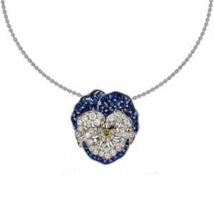 Collier Pensée diamants et saphirs vers 1930