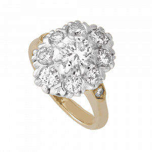 Bague pompadour ovale diamants