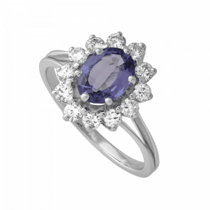 Bague marguerite tanzanite et brillants
