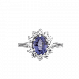 Bague marguerite tanzanite et brillants