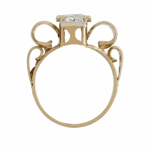 Bague noeud diamants et godrons vers 1950