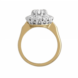 Bague pompadour ovale diamants