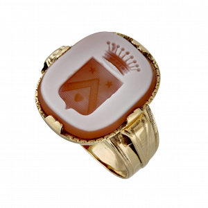 Bague intaille cornaline couronne comtale fin XIXe