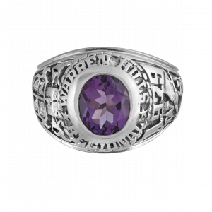 Chevalière universitaire améthyste