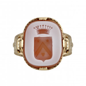 Bague intaille cornaline couronne comtale fin XIXe