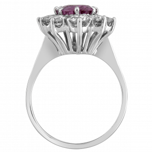 Bague marguerite saphir rose et brillants