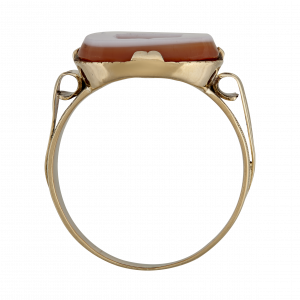 Bague intaille cornaline couronne comtale fin XIXe