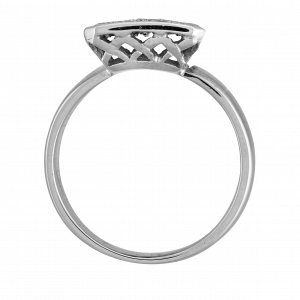 Bague rectangle pavée brilants vers 1950