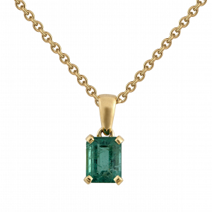 Chaine pendentif émeraude taille émeraude