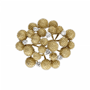 Broche "Mimosas" diamants vers 1960-1970