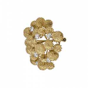 Broche "Mimosas" diamants vers 1960-1970