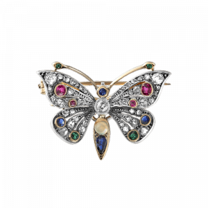 Broche papillon vers 1860