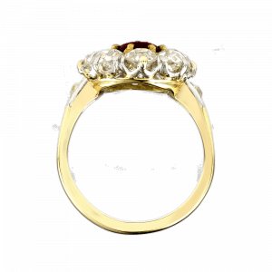 Bague Pompadour Rubis Et Diamants vers 1880