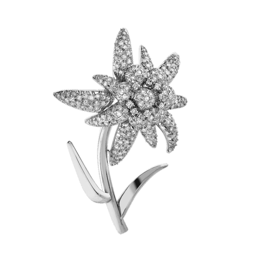 Broche Edelweiss diamants Gerphagnon